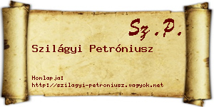 Szilágyi Petróniusz névjegykártya